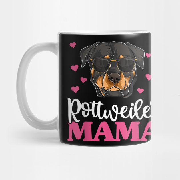 Cute Rottie Rottweiler Mama Shirt, Mothers Day Dog Mom by elmiragokoryan